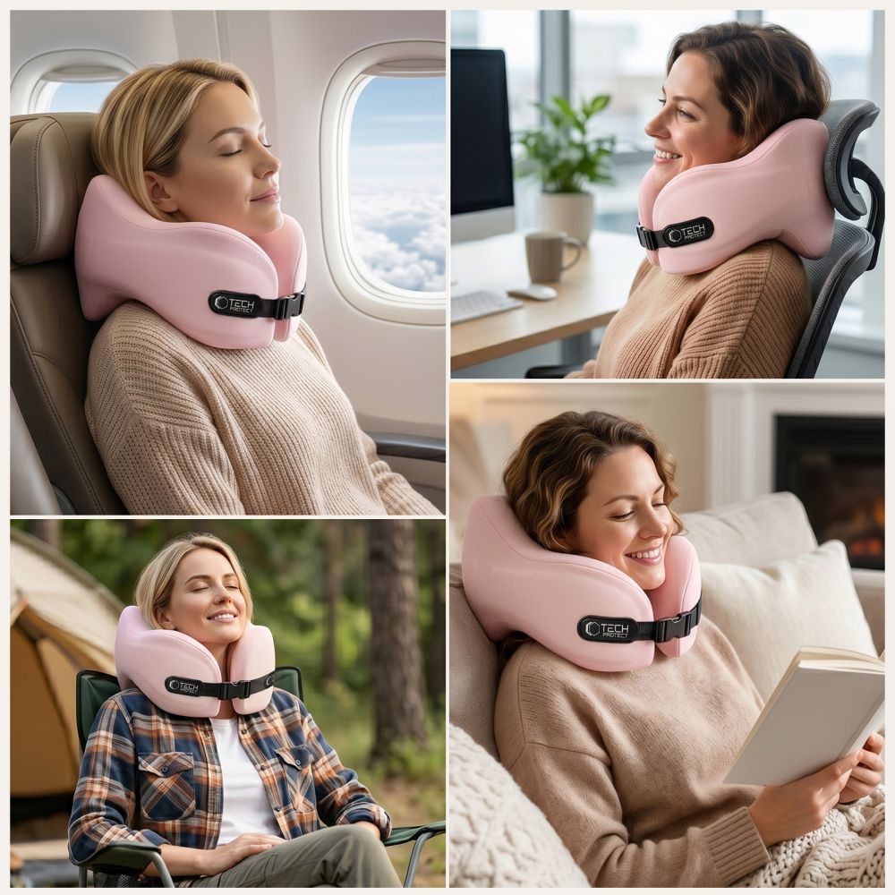 Tech-Protect ComfortRest Kelionės pagalvė - Rožinė -- Uncategorized