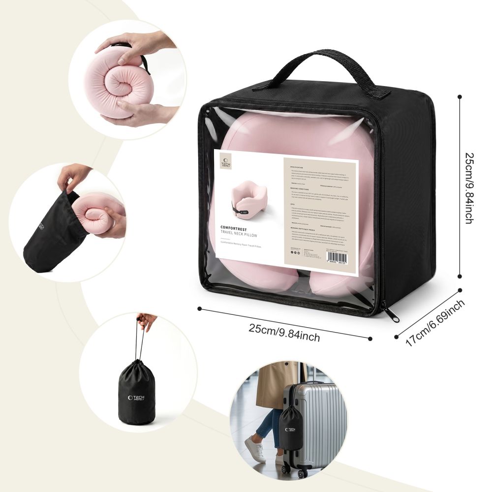 Tech-Protect ComfortRest Kelionės pagalvė - Rožinė -- Uncategorized