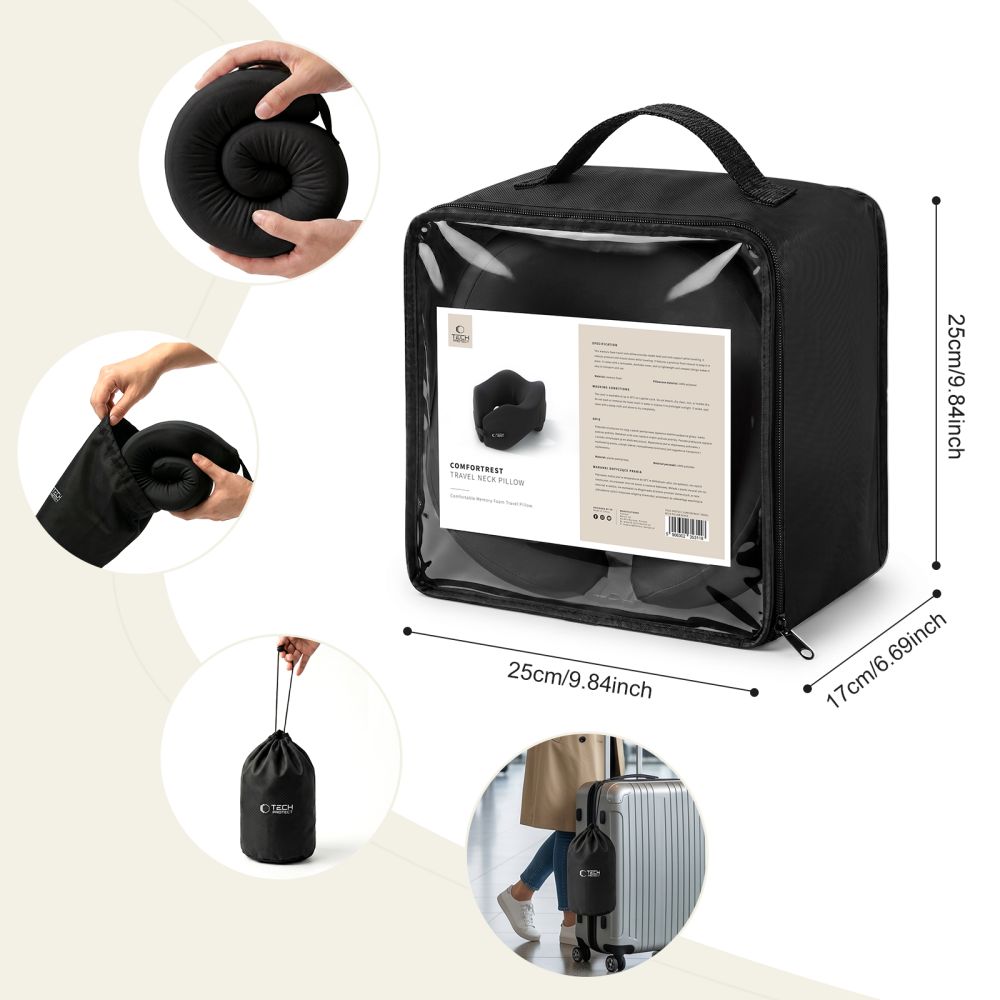 Tech-Protect ComfortRest Kelionės pagalvė - Juoda -- Uncategorized