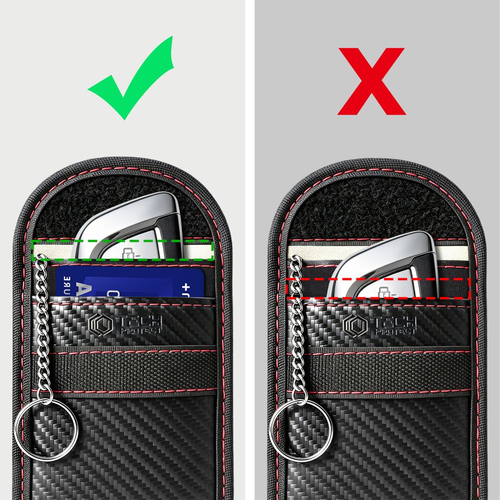Tech-Protect KLR100 RFID apsauginis raktų dėkliukas – juodai raudonas -- Cell phone cases and covers
