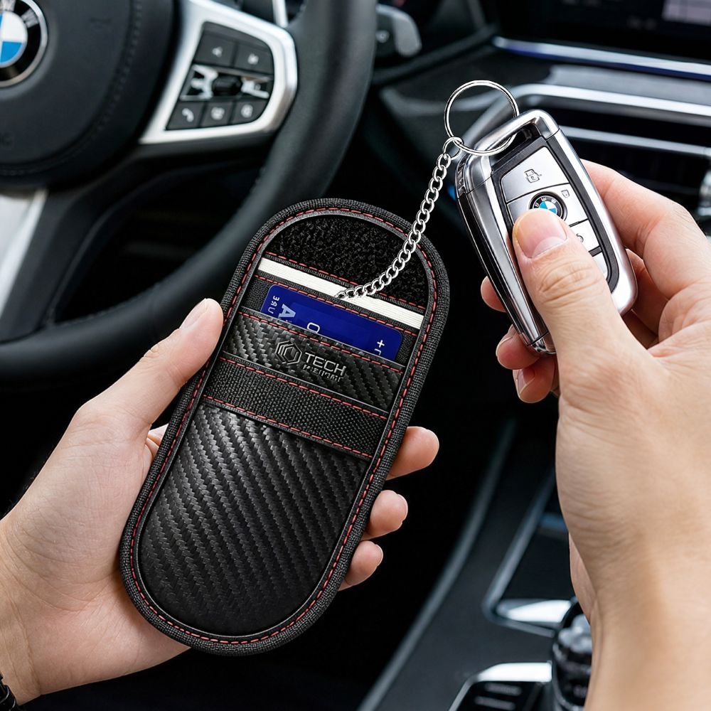 Tech-Protect KLR100 RFID apsauginis raktų dėkliukas – juodai raudonas -- Cell phone cases and covers