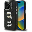 Karl Lagerfeld FW Grained Karl & Choupette Heads Pins dėklas skirtas iPhone 16 Pro Max - Juoda -- iPhone 16 Pro Max