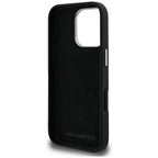 Karl Lagerfeld FW Grained Signature Logo iPhone 16 Pro dėklas - Juodas -- iPhone 16 Pro