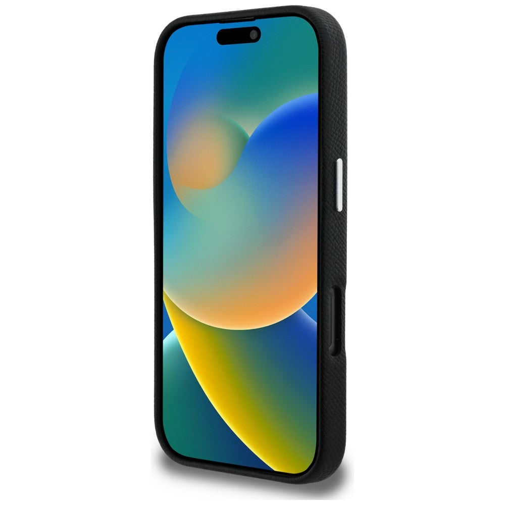 Karl Lagerfeld FW Grained Signature Logo dėklas iPhone 16 Pro Max - Juodas -- iPhone 16 Pro Max
