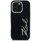 Karl Lagerfeld FW Jeans Signature Logo iPhone 16 Pro dėklas - Juoda -- iPhone 16 Pro