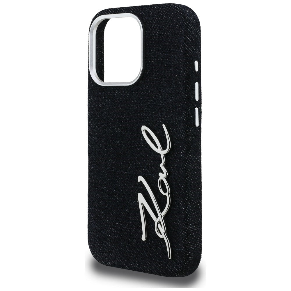 Karl Lagerfeld FW Jeans Signature Logo iPhone 16 Pro dėklas - Juoda -- iPhone 16 Pro