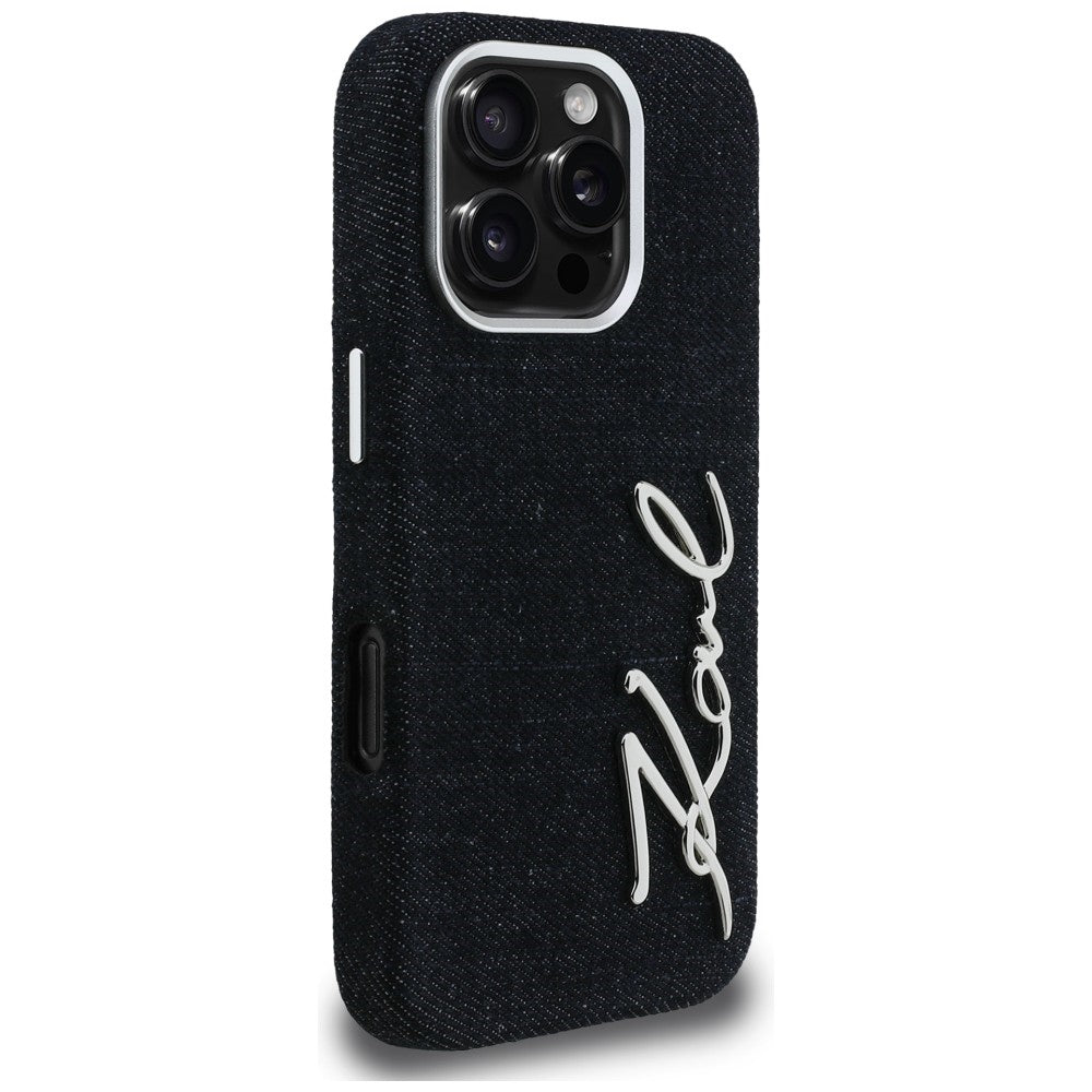 Karl Lagerfeld FW Jeans Signature Logo iPhone 16 Pro Max dėklas - Juoda -- iPhone 16 Pro Max