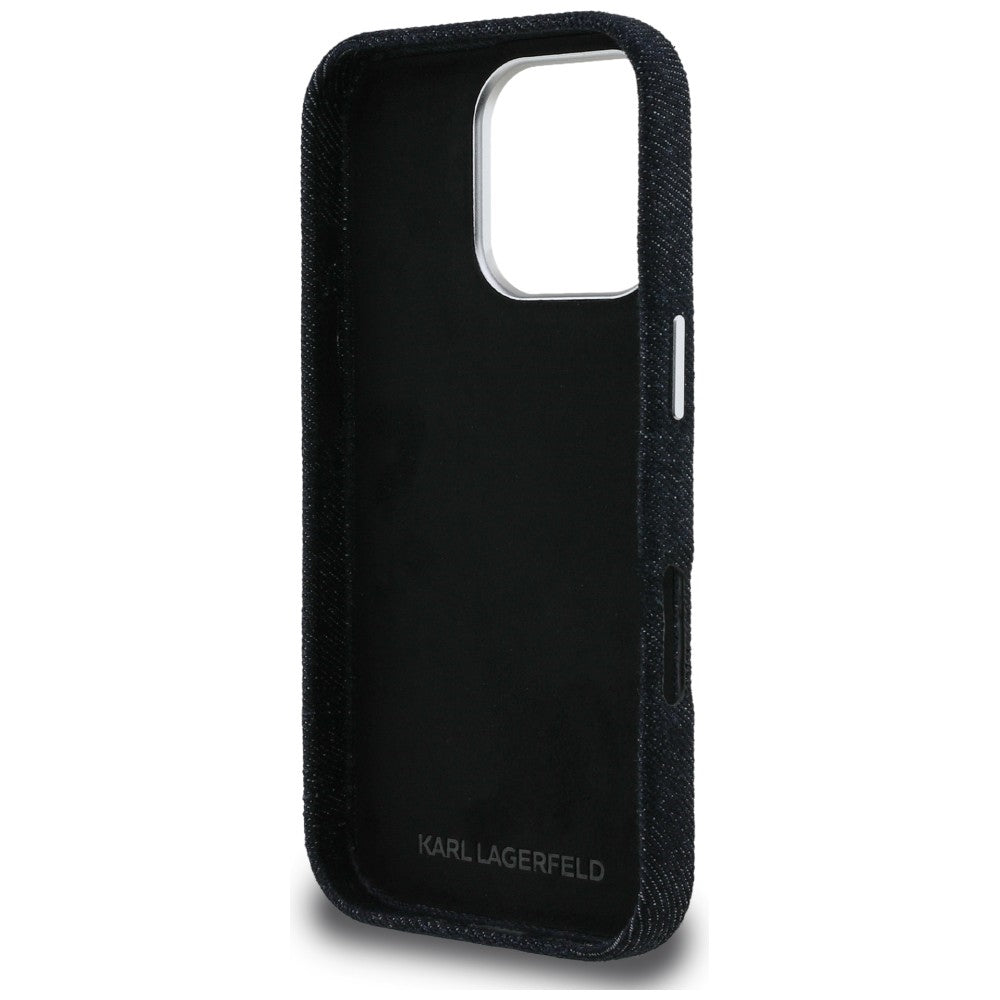 Karl Lagerfeld FW Jeans Signature Logo iPhone 16 Pro Max dėklas - Juoda -- iPhone 16 Pro Max