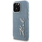 Karl Lagerfeld FW Jeans Signature Logo iPhone 16 Pro Max dėklas - Mėlyna -- iPhone 16 Pro Max