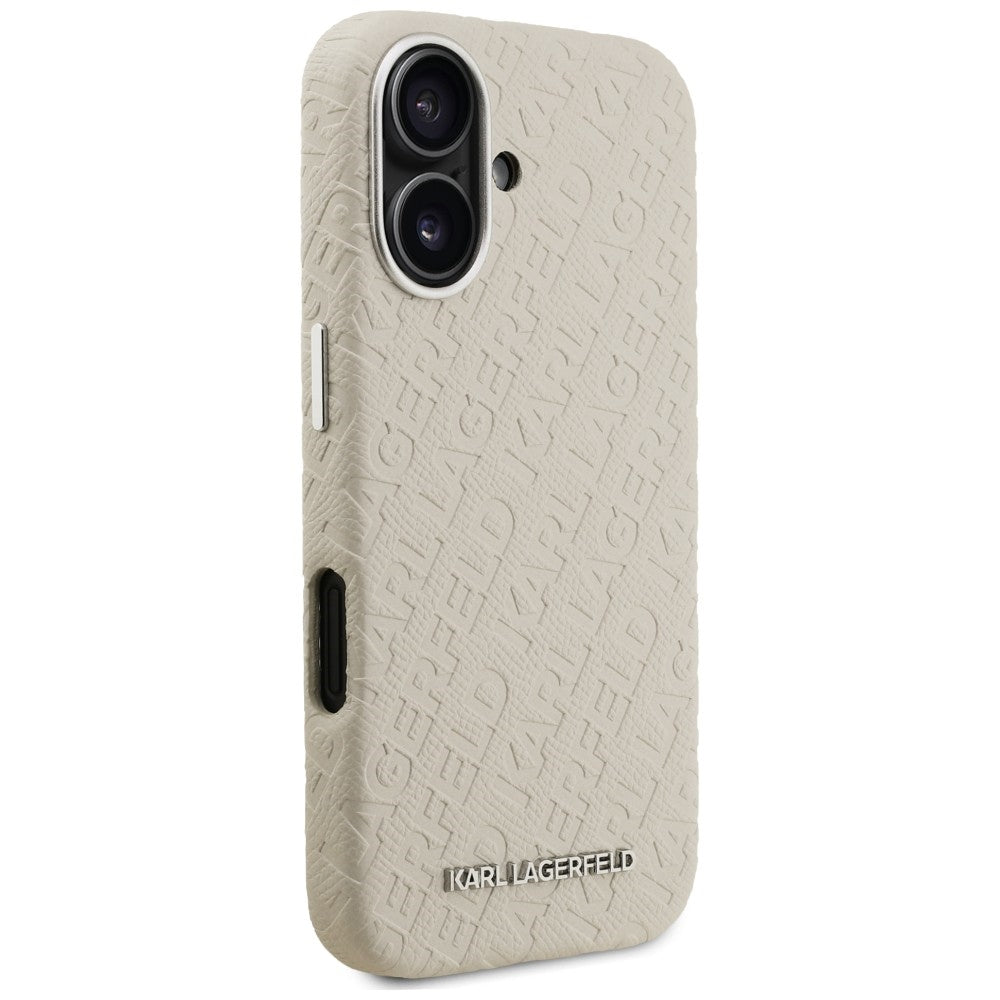 Karl Lagerfeld FW Stamped Karl MagSafe iPhone 16 dėklas - Smėlinė -- iPhone 16