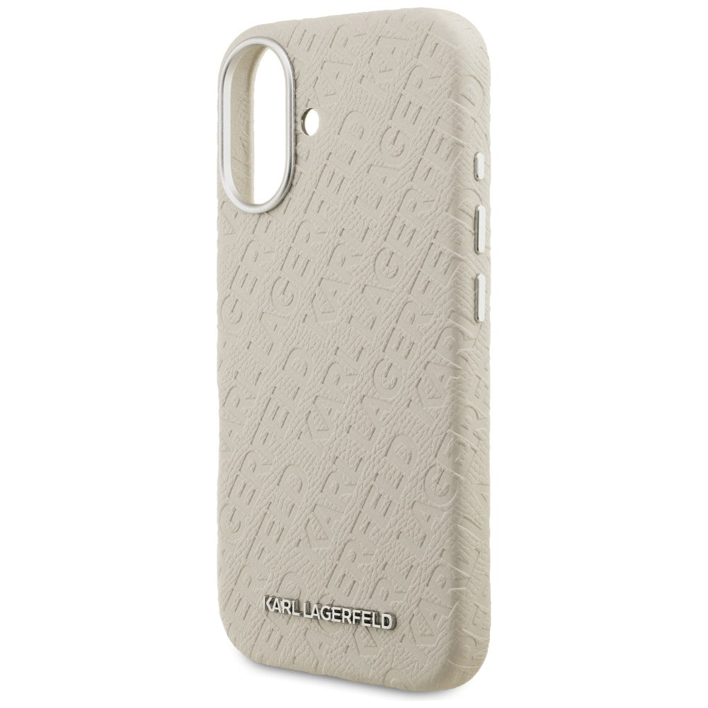 Karl Lagerfeld FW Stamped Karl MagSafe iPhone 16 dėklas - Smėlinė -- iPhone 16