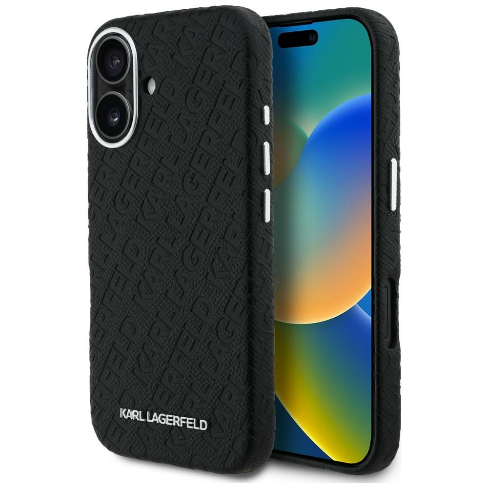Karl Lagerfeld FW Stamped Karl MagSafe iPhone 16 dėklas - Juodas -- iPhone 16