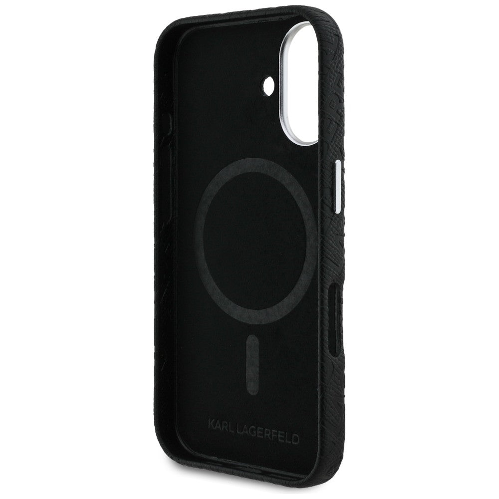 Karl Lagerfeld FW Stamped Karl MagSafe iPhone 16 dėklas - Juodas -- iPhone 16