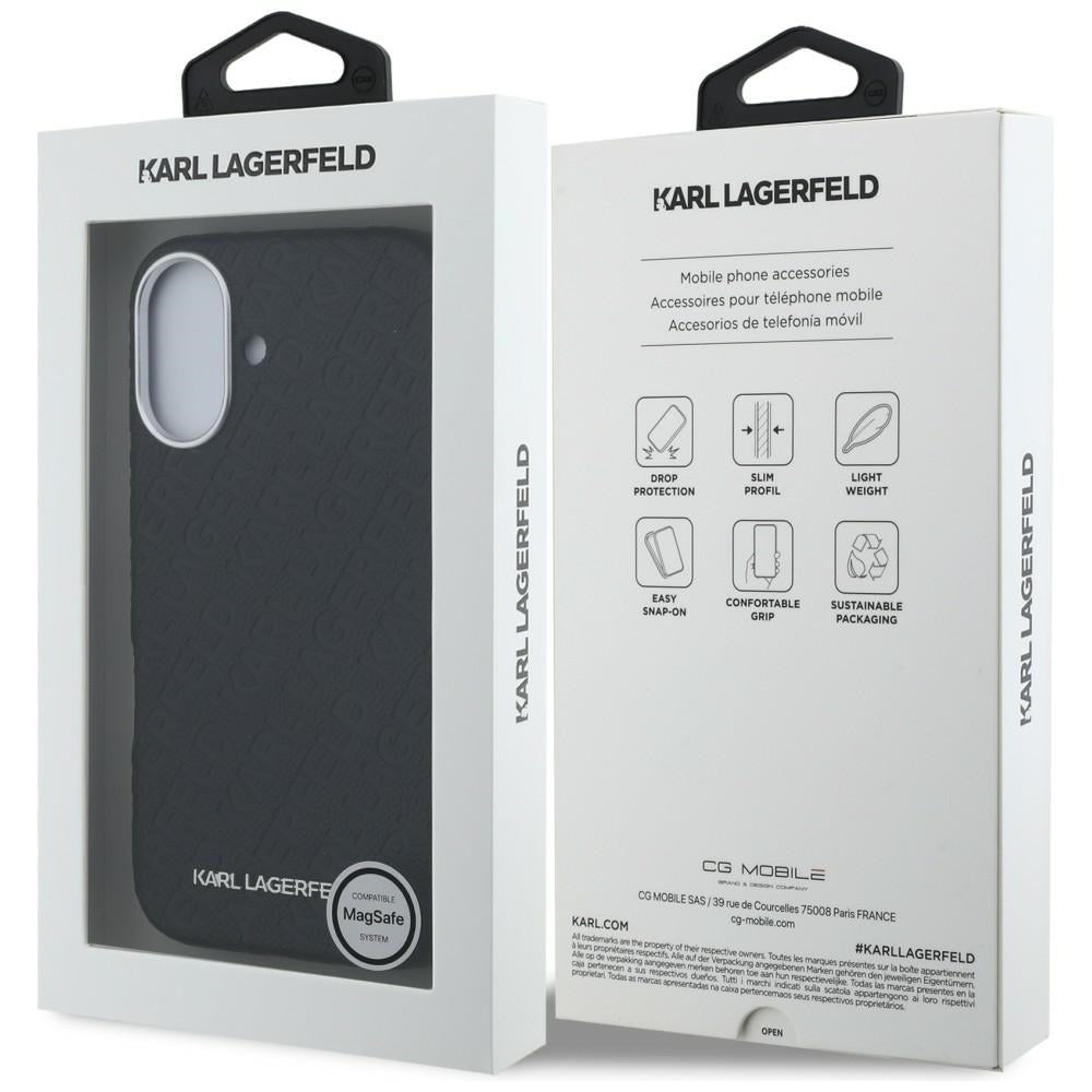Karl Lagerfeld FW Stamped Karl MagSafe iPhone 16 dėklas - Juodas -- iPhone 16