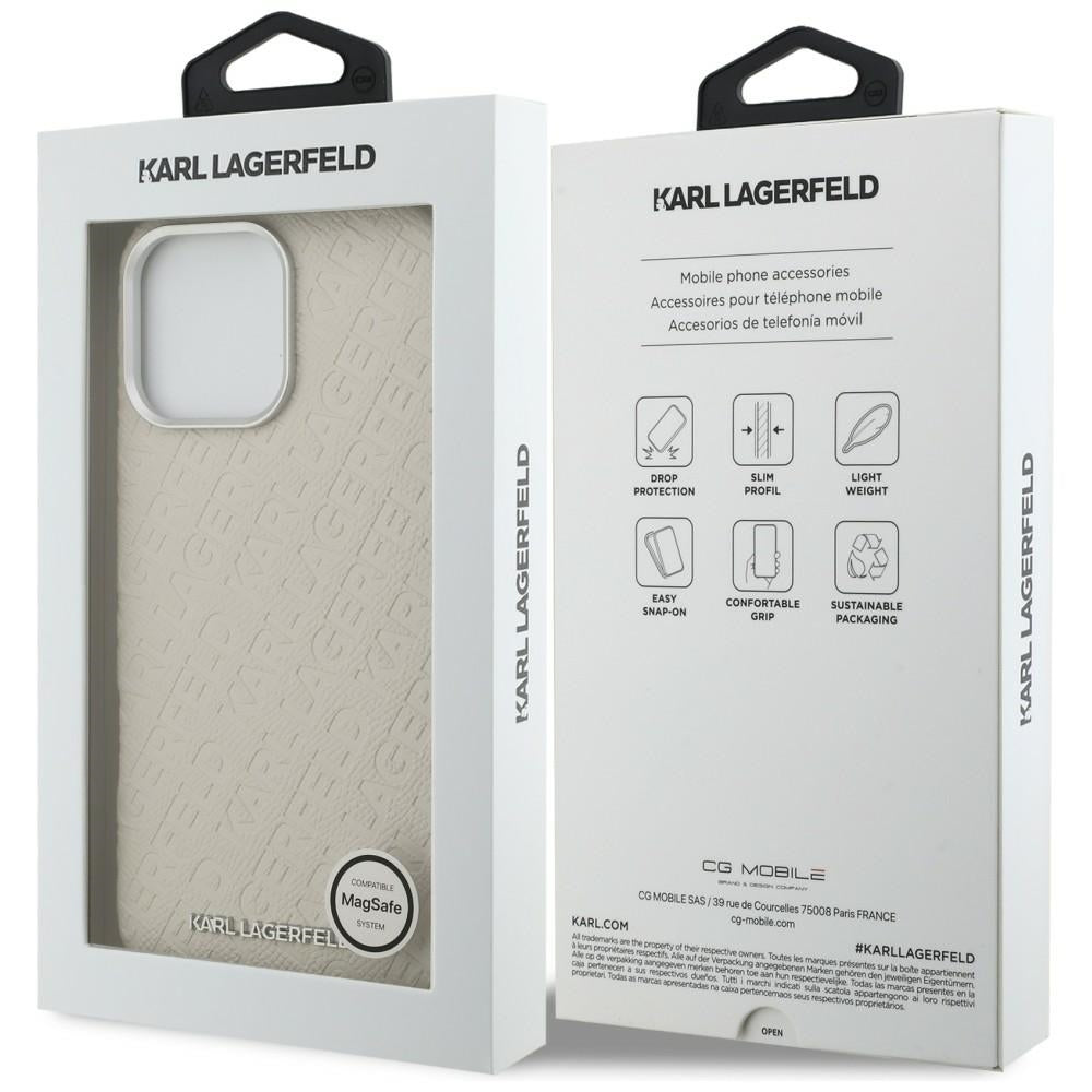 Karl Lagerfeld FW Stamped Karl MagSafe dėklas iPhone 16 Pro - Bežinis -- iPhone 16 Pro