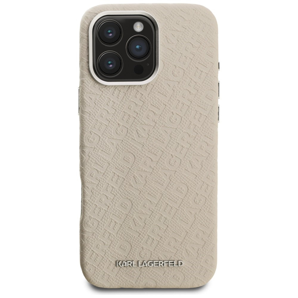 Karl Lagerfeld FW Stamped Karl MagSafe dėklas iPhone 16 Pro Max - Bežinis -- iPhone 16 Pro Max