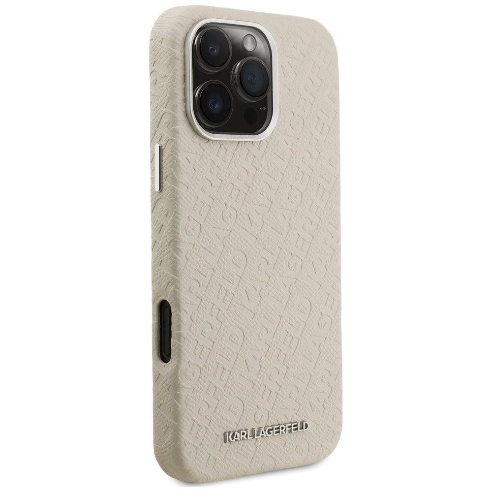Karl Lagerfeld FW Stamped Karl MagSafe dėklas iPhone 16 Pro Max - Bežinis -- iPhone 16 Pro Max