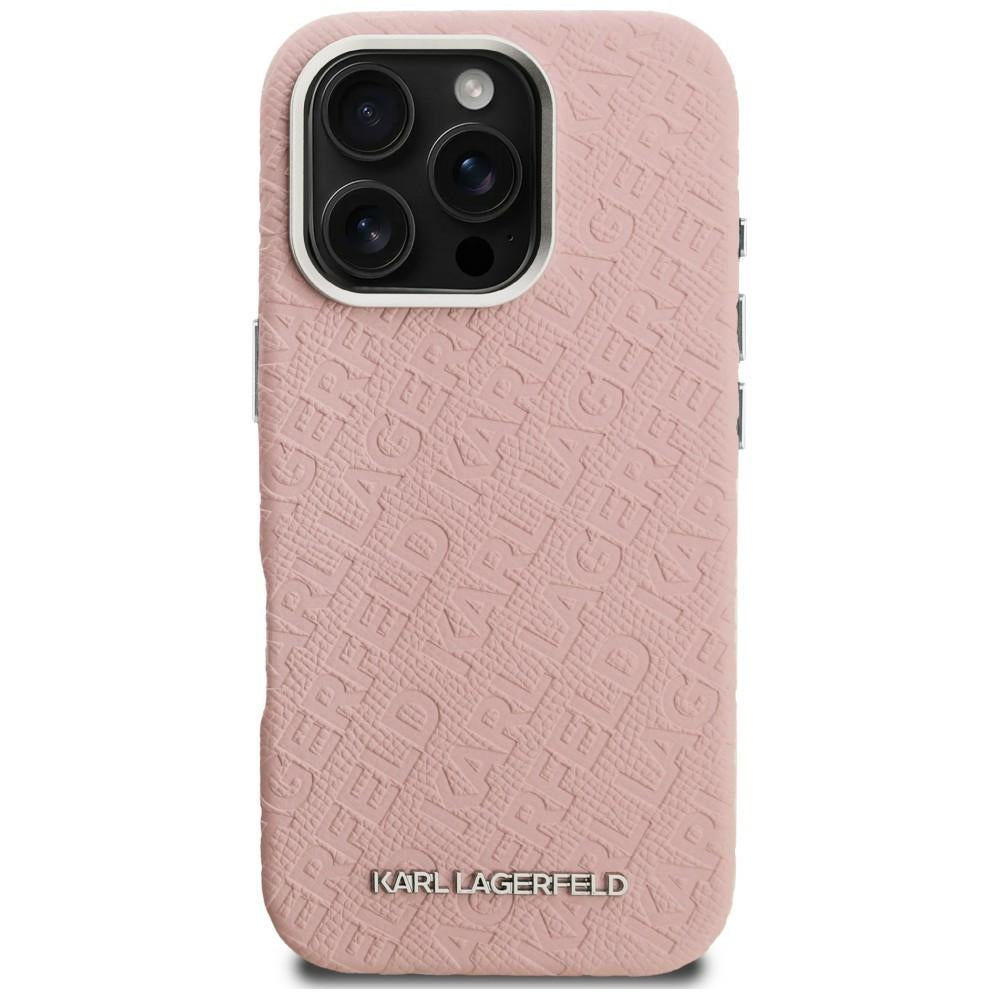 Karl Lagerfeld FW Stamped Karl MagSafe dėklas iPhone 16 Pro Max - Rožinis -- iPhone 16 Pro Max
