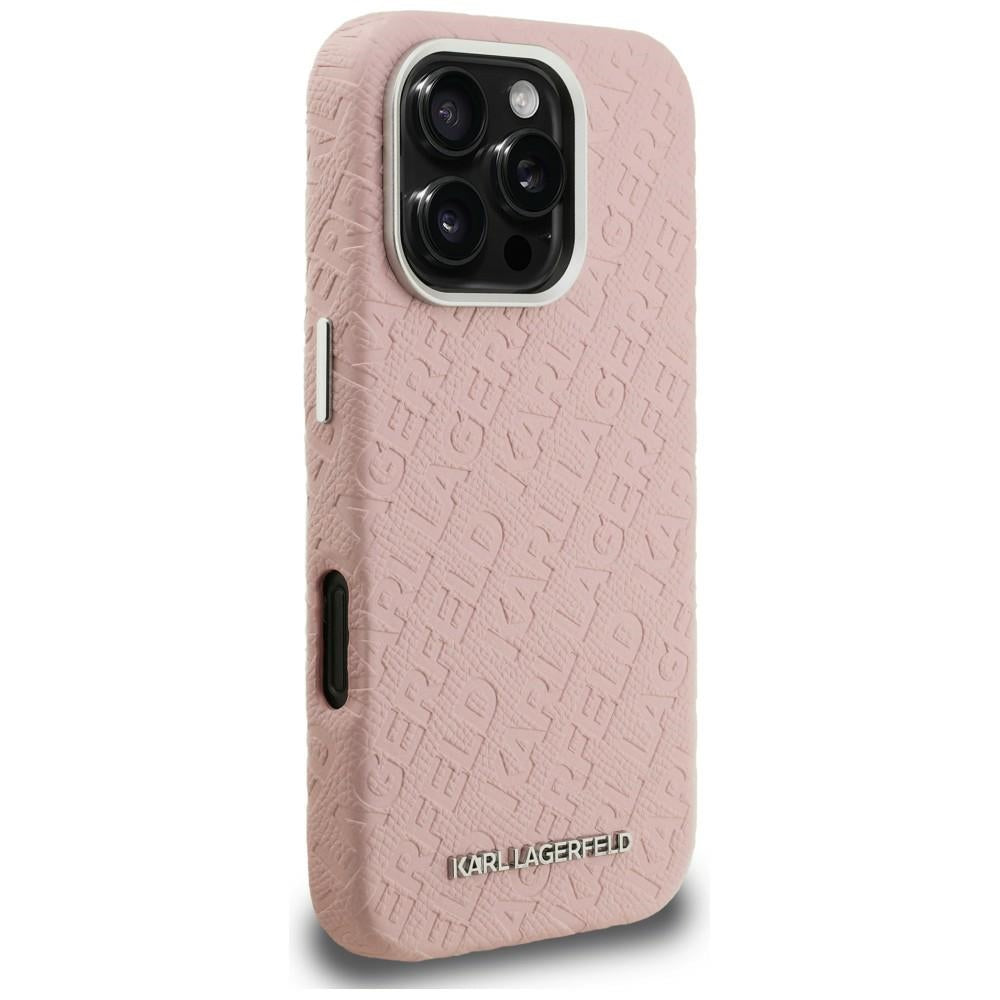 Karl Lagerfeld FW Stamped Karl MagSafe dėklas iPhone 16 Pro Max - Rožinis -- iPhone 16 Pro Max