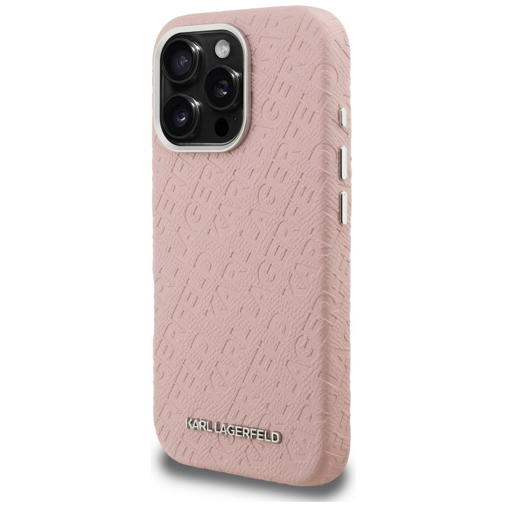 Karl Lagerfeld FW Stamped Karl MagSafe dėklas iPhone 16 Pro - Rožinis -- iPhone 16 Pro