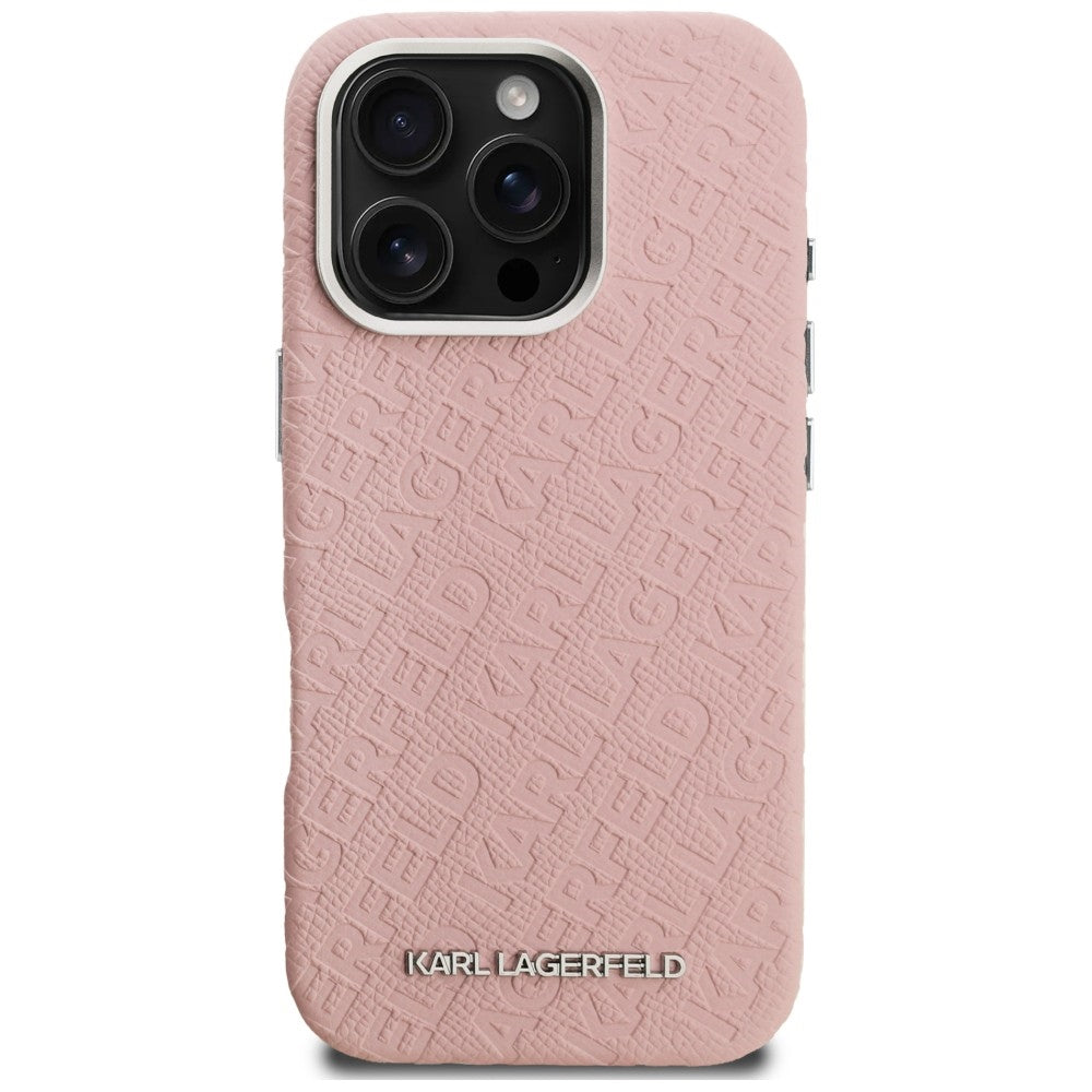 Karl Lagerfeld FW Stamped Karl MagSafe dėklas iPhone 16 Pro - Rožinis -- iPhone 16 Pro