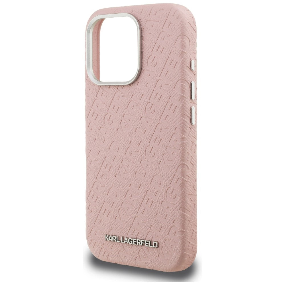 Karl Lagerfeld FW Stamped Karl MagSafe dėklas iPhone 16 Pro - Rožinis -- iPhone 16 Pro