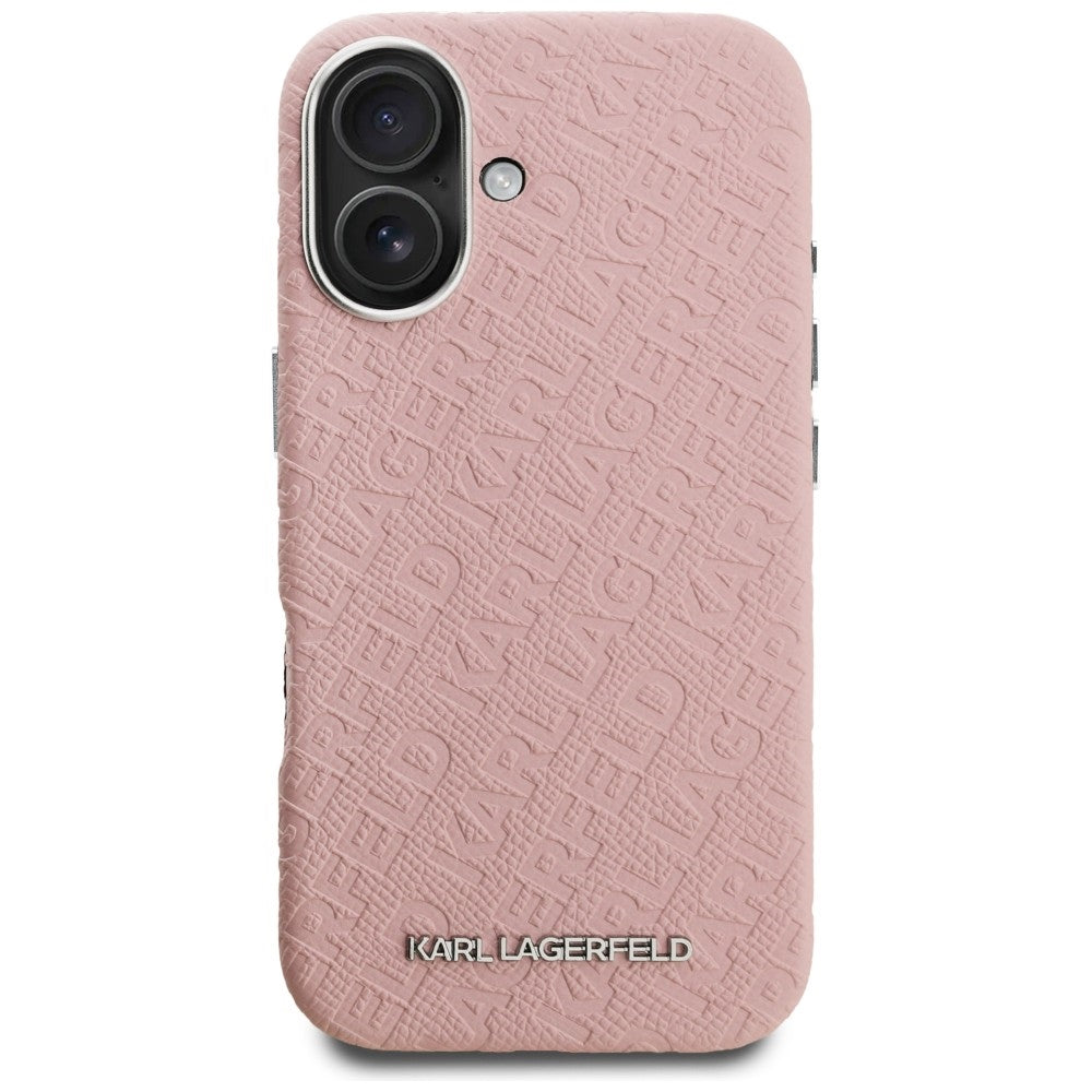 Karl Lagerfeld FW Stamped Karl MagSafe iPhone 16 dėklas - Rožinis -- iPhone 16