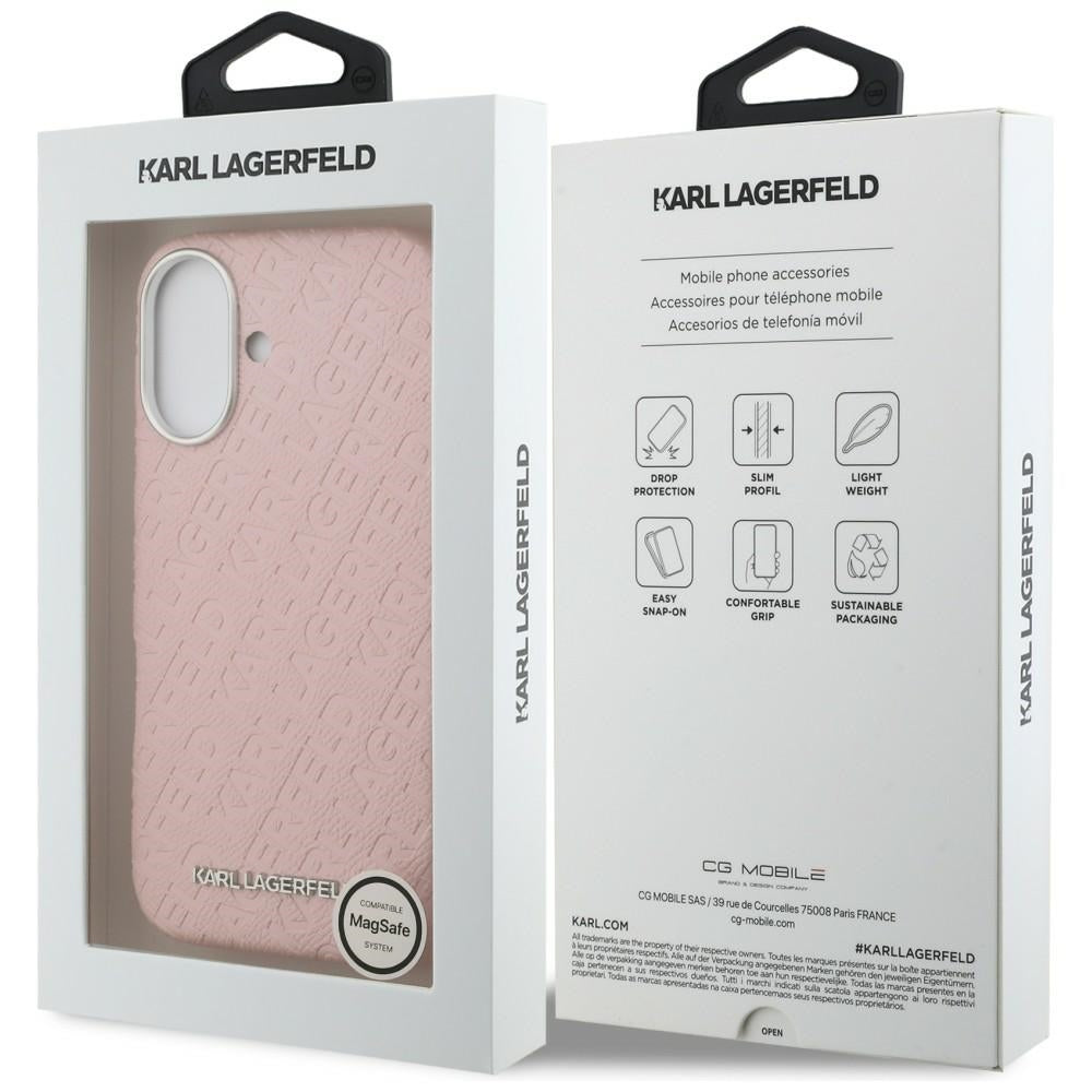 Karl Lagerfeld FW Stamped Karl MagSafe iPhone 16 dėklas - Rožinis -- iPhone 16