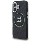 Karl Lagerfeld IML Choupette Head Logo MagSafe dėklas iPhone 16 - Juodas -- iPhone 16