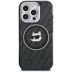 Karl Lagerfeld IML Choupette Head Logo MagSafe dėklas iPhone 16 Pro - Juodas -- iPhone 16 Pro