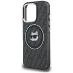 Karl Lagerfeld IML Choupette Head Logo MagSafe dėklas iPhone 16 Pro - Juodas -- iPhone 16 Pro