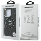 Karl Lagerfeld IML Choupette Head Logo MagSafe dėklas iPhone 16 Pro Max - Juodas -- iPhone 16 Pro Max