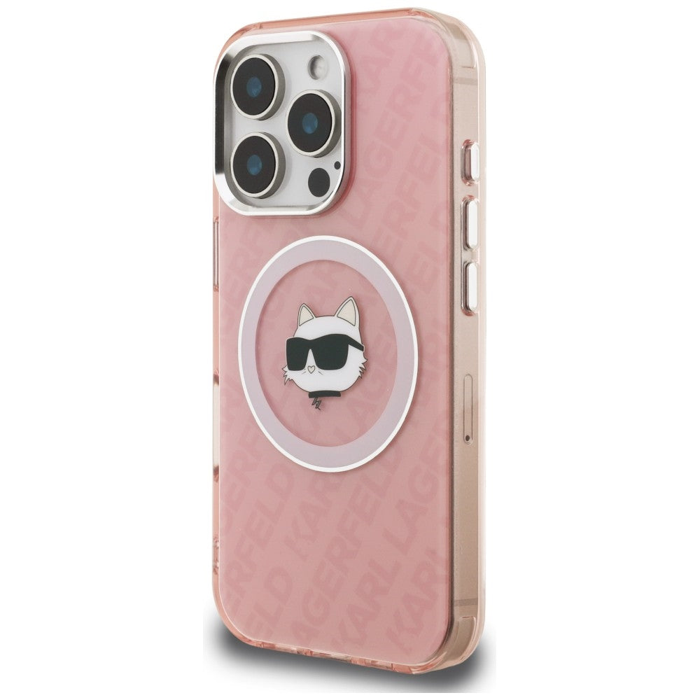 Karl Lagerfeld IML Choupette Head Logo MagSafe dėklas iPhone 16 Pro Max - Rožinis -- iPhone 16 Pro Max