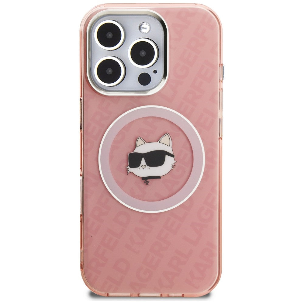 Karl Lagerfeld IML Choupette Head Logo MagSafe dėklas iPhone 16 Pro Max - Rožinis -- iPhone 16 Pro Max