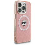 Karl Lagerfeld IML Choupette Head Logo MagSafe dėklas iPhone 16 Pro Max - Rožinis -- iPhone 16 Pro Max