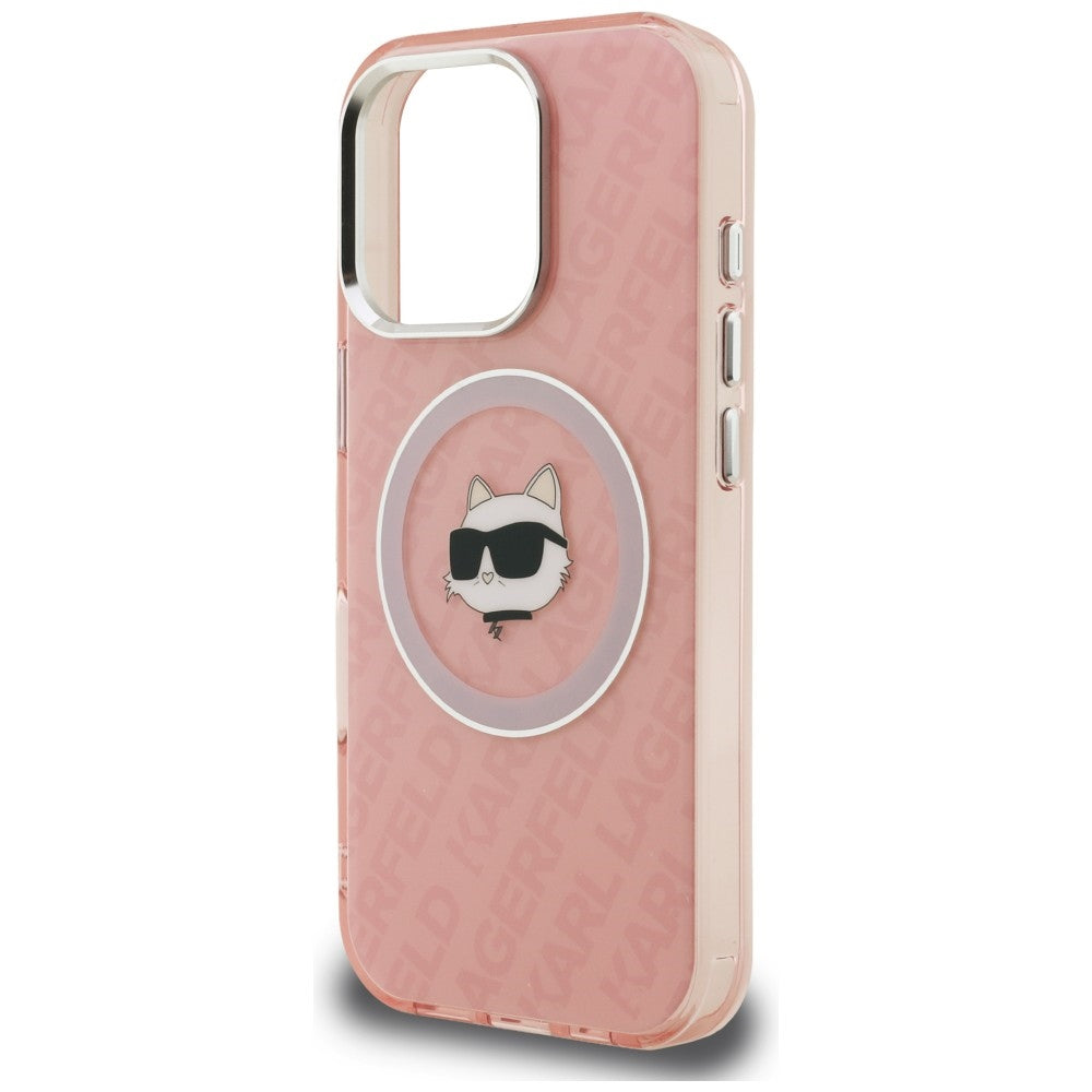 Karl Lagerfeld IML Choupette Head Logo MagSafe dėklas iPhone 16 Pro Max - Rožinis -- iPhone 16 Pro Max