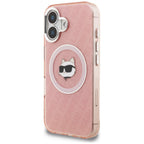 Karl Lagerfeld IML Choupette Head Logo MagSafe iPhone 16 dėklas - Rožinis -- iPhone 16