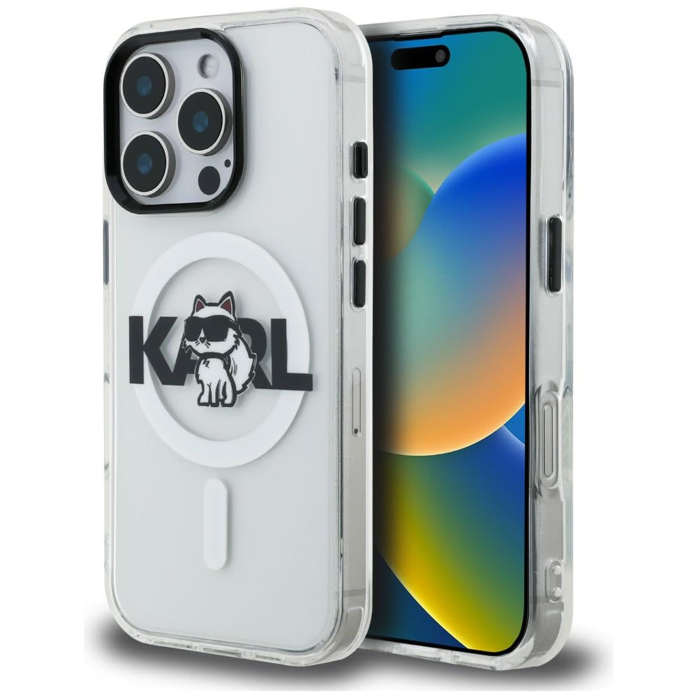 Karl Lagerfeld IML Choupette Sketch Logo MagSafe dėklas iPhone 16 Pro Max - Permatomas -- iPhone 16 Pro Max