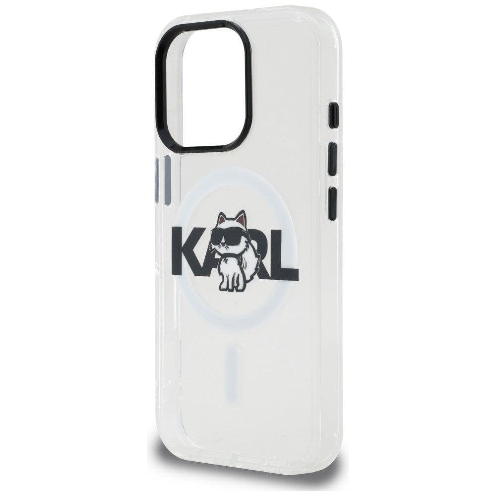 Karl Lagerfeld IML Choupette Sketch Logo MagSafe dėklas iPhone 16 Pro Max - Permatomas -- iPhone 16 Pro Max
