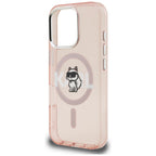 Karl Lagerfeld IML Choupette Sketch Logo MagSafe dėklas skirtas iPhone 16 Pro Max - Rožinis -- iPhone 16 Pro Max