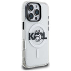 Karl Lagerfeld IML Choupette Sketch Logo MagSafe dėklas skirtas iPhone 16 Pro - Skaidrus -- iPhone 16 Pro