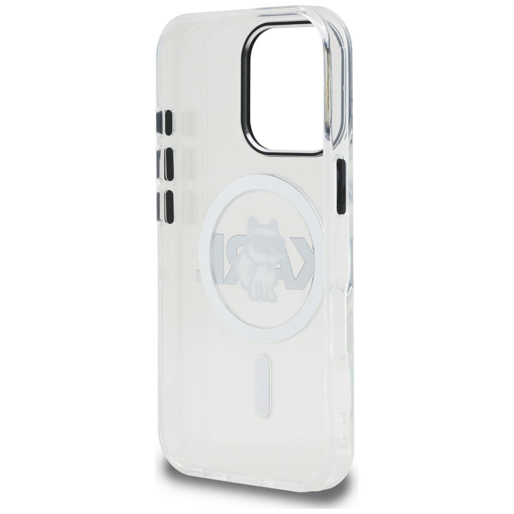 Karl Lagerfeld IML Choupette Sketch Logo MagSafe dėklas skirtas iPhone 16 Pro - Skaidrus -- iPhone 16 Pro