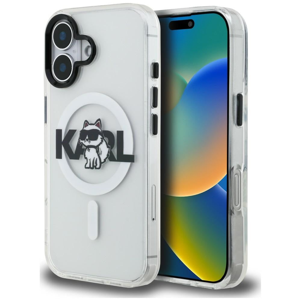 Karl Lagerfeld IML Choupette Sketch Logo MagSafe iPhone 16 dėklas - Skaidrus -- iPhone 16
