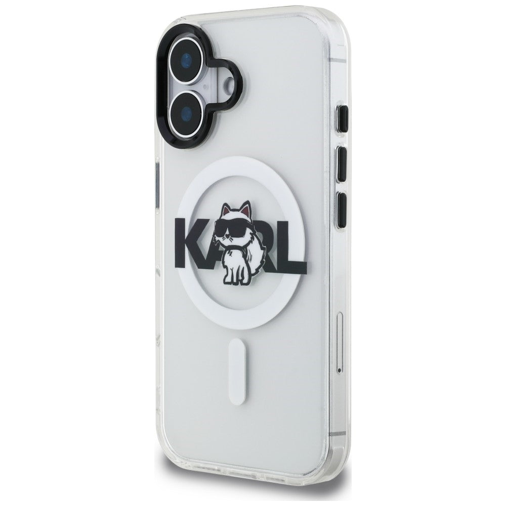 Karl Lagerfeld IML Choupette Sketch Logo MagSafe iPhone 16 dėklas - Skaidrus -- iPhone 16
