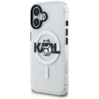 Karl Lagerfeld IML Choupette Sketch Logo MagSafe iPhone 16 dėklas - Skaidrus -- iPhone 16