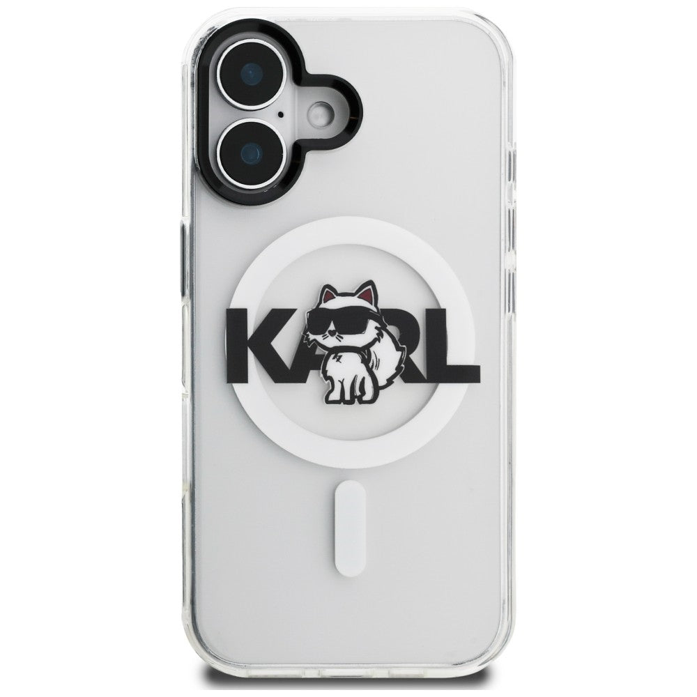 Karl Lagerfeld IML Choupette Sketch Logo MagSafe iPhone 16 dėklas - Skaidrus -- iPhone 16