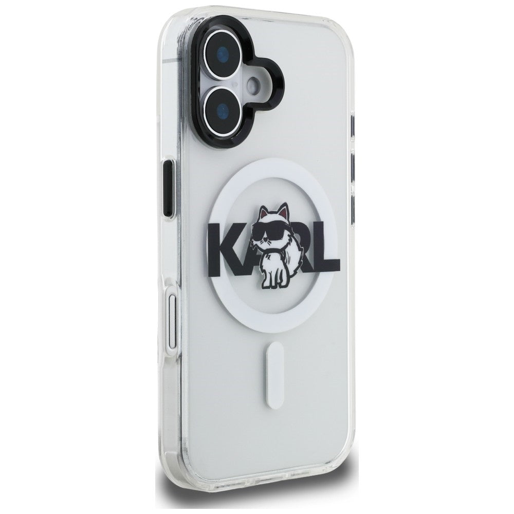 Karl Lagerfeld IML Choupette Sketch Logo MagSafe iPhone 16 dėklas - Skaidrus -- iPhone 16