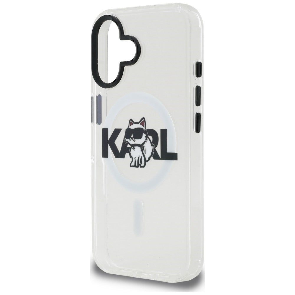 Karl Lagerfeld IML Choupette Sketch Logo MagSafe iPhone 16 dėklas - Skaidrus -- iPhone 16