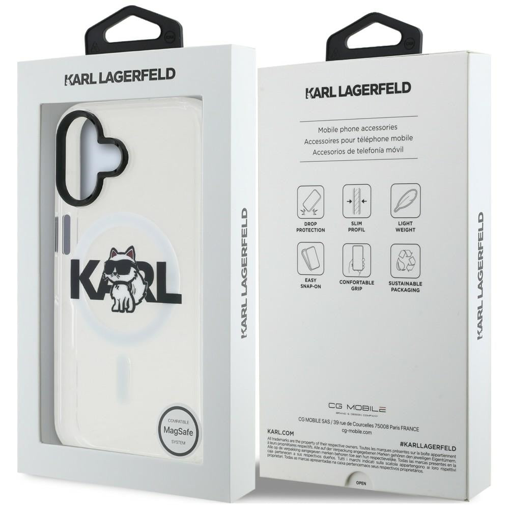 Karl Lagerfeld IML Choupette Sketch Logo MagSafe iPhone 16 dėklas - Skaidrus -- iPhone 16