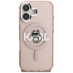 Karl Lagerfeld IML Choupette Sketch Logo MagSafe iPhone 16 dėklas - Rožinis -- iPhone 16